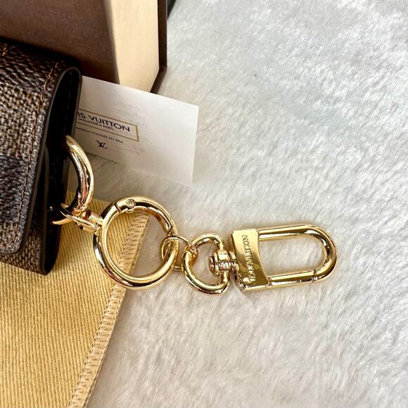 Louis Vuitton Damier Ebene Key holder Fob holder keychain or cufflinks case NICE - Picture 4 of 16